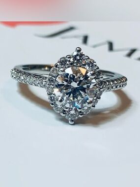 1.95 CTW James Allen Platinum Diamond Engagement & Wedding Ring Set Size 7